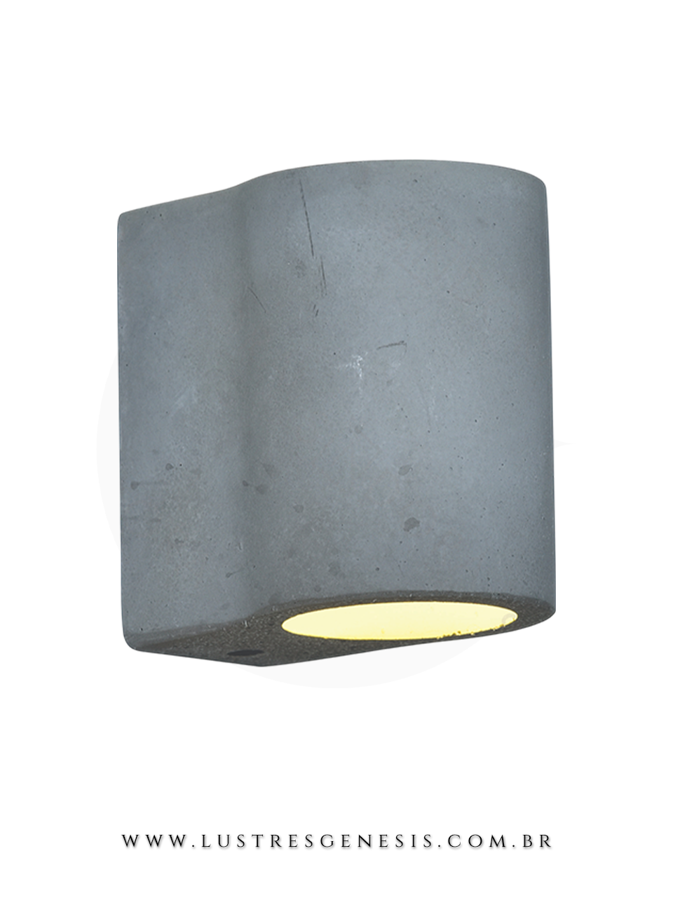 Arandela Compacta Curva em Concreto Cinza Iluminação G9